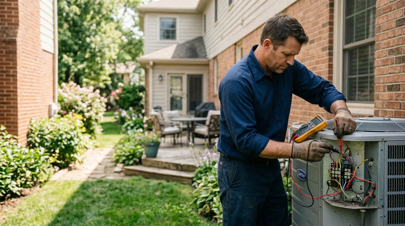 HVAC technician working near Hagerstown, IN